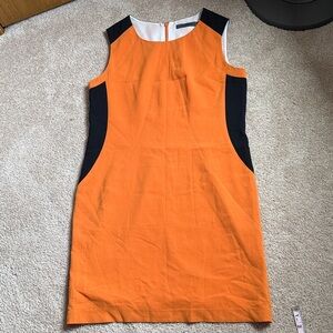 Shelis EnRoute Orange & Black Bodycon Sleeveless Knee Length Dress. Size 12